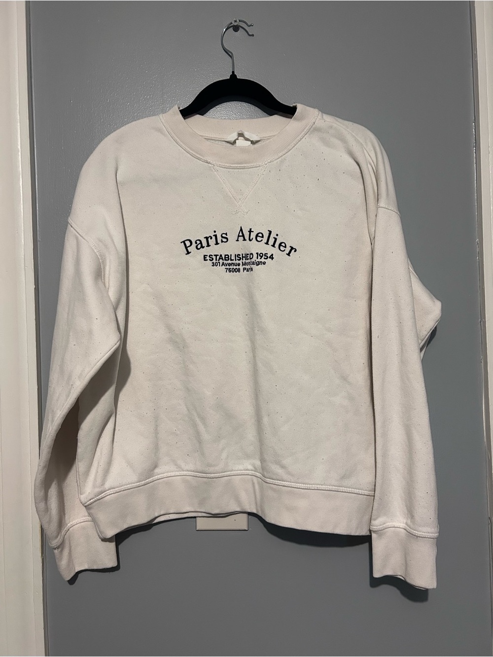 H&M Cream Paris Atelier Crewneck Sweatshirt